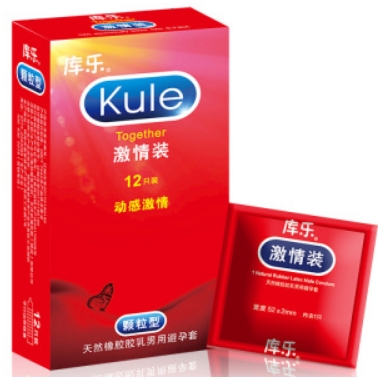 天然橡胶胶乳男用避孕套（颗粒型）  12只/盒